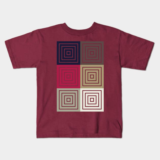 Red Album Color Palette Kids T-Shirt by CoolMomBiz